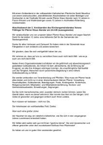 Verabschiedung Pfarrer Klaus Alender - Fluorn