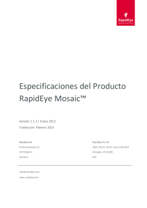 Especificaciones del Producto RapidEye Mosaic