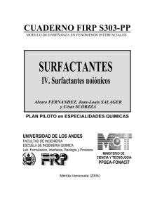 Surfactantes Noiónicos - Laboratorio FIRP