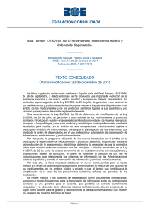 Real Decreto 1718/2010, de 17 de diciembre, sobre receta