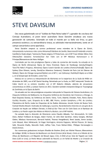 Biografía Steve Davislim - Centro Nacional de Difusión Musical