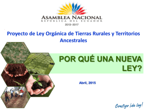 Proyecto de Ley Orgánica de Tierras Rurales y Territorios