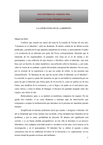 1 LA LITERATURA EN EL LABERINTO Miquel de Palol Confieso