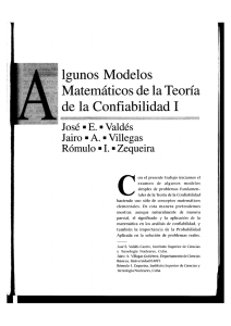 Algunos modelos matemáticos de la teoría de la confiabilidad I