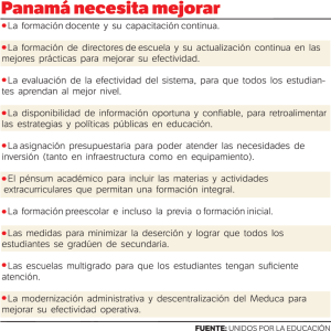 Panamá necesita mejorar