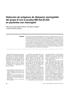 Detección de antígenos de Neisseria meningitidis del grupo B con