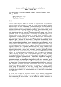 PDF. 12 de enero de 2011. Apuntes EdC con Julián Carrón