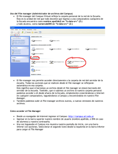 Uso del File manager (Administrador de archivos del Campus) • El