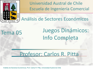 Juegos Dinámicos: Info Completa Profesor: Carlos R. Pitta Tema 05