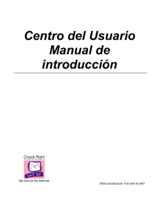 Centro del Usuario Manual de introducción