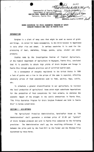 norms governing the price guarantee program of grain sorghum