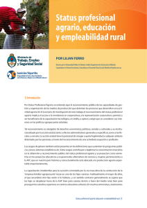 Status profesional agrario, educación y empleabilidad rural
