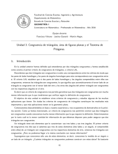Unidad 3: Congruencia de tri&aacute;ngulos, &aacute;rea de figuras planas y el