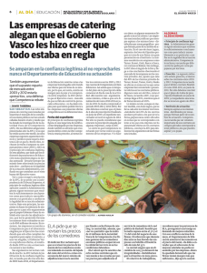 Las empresas de catering alegan que el Gobierno Vasco les hizo