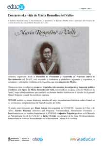Concurso «La vida de María Remedios del Valle»