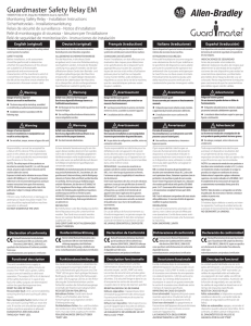 Guardmaster Safety Relay EM Monitoring Safety Relay Installation