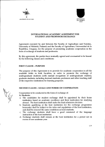 INTERNATIONAL ACADEMIC AGREEMENT FOR STUDENT AND