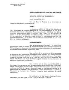 MODIFICA DECRETOS EXENTOS QUE INDICA. DECRETO