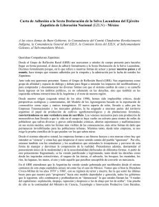 Carta de Adhesión a la Sexta Declaración de la Selva Lacandona