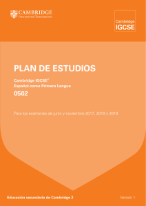 plan de estudios - Cambridge International Examinations
