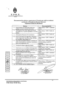 Documentación mínima a aportar por el Usuario que solicita