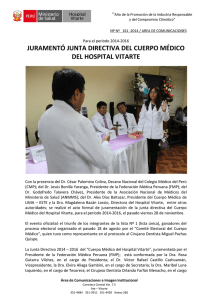 juramentó junta directiva del cuerpo médico del hospital vitarte