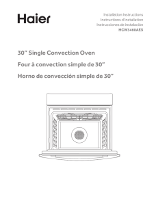 30” Single Convection Oven Four à convection simple de 30