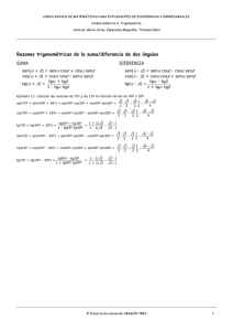 Razones trigonométricas de la suma/diferencia de dos ángulos