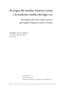 El origen del nombre América Latina y la tradición católica del siglo xix