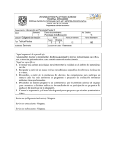 Intervención en Psicología Escolar I - Psicología-UNAM