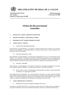 Orden del día provisional (anotado)