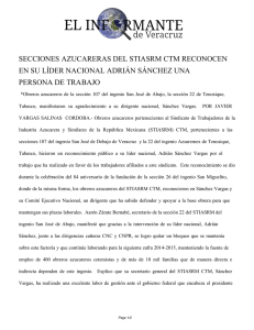 SECCIONES AZUCARERAS DEL STIASRM CTM RECONOCEN EN