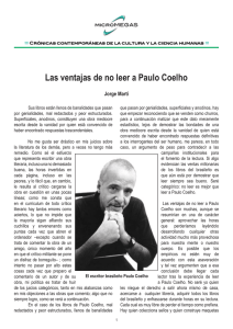Las ventajas de no leer a Paulo Coelho