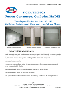 Ficha Técnica - Puertas Cortafuegos de Guillotina Modelo HADES
