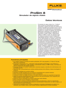 ProSim 8: Simulador de Signos Vitales | Datos T&eacute;cnicos