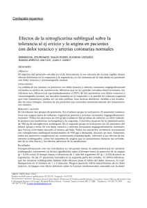 Efectos de la nitroglicerina sublingual sobre la tolerancia al ej