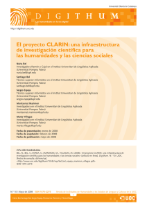 El proyecto CLARIN: una infraestructura de investigación científica