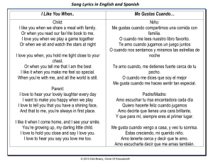 Song Lyrics in English and Spanish I Like You When.. Me Gustas