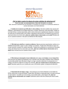 Lista de verificación de las 10 Señales de Advertencia de Alzheimer