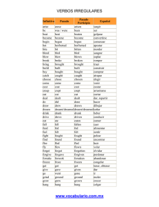 lista de conjugación de verbos irregulares