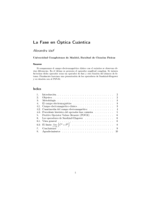 La Fase en Óptica Cuántica - Universidad Complutense de Madrid