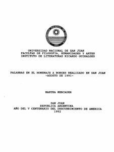 universidad nacional de san juan facultad de filosofia, humanidades