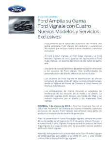 Ford Amplía su Gama Ford Vignale con Cuatro Nuevos Modelos y