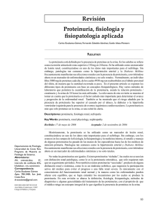 Revisión Proteinuria, fisiología y fisiopatología aplicada