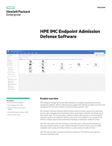 HPE IMC Endpoint Admission Defense Software data sheet