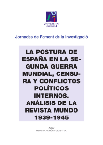 La postura de España en la segunda Guerra Mundial, censura y