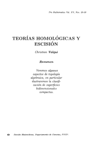 TEORÍAS HOMOLÓGICAS Y ESCISIÓN