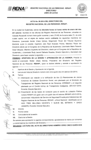 Acta No. 06-2014 del Directorio del RENAP