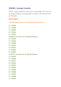 WHIPMIX- Catalogo Completo NOTA: Todos aquellos Items que al