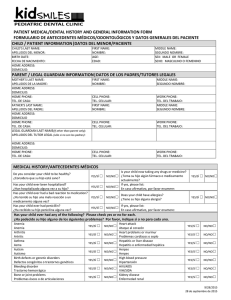 patient medical/dental history and general information form